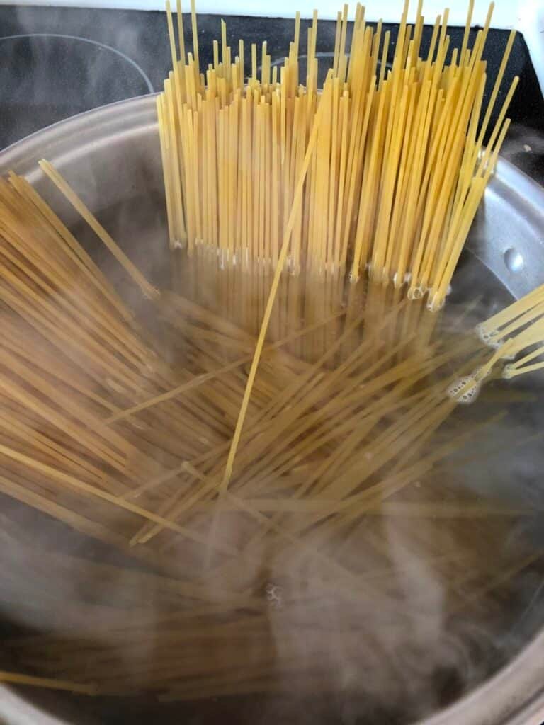 cooking spaghetti