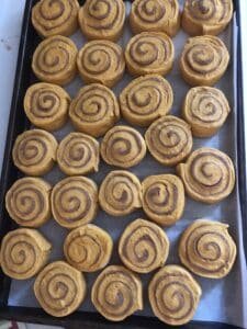 cinnamon rolls before proofing